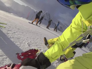 4k Public Blow Job στο λιφτ του σκι