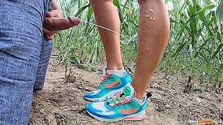 Huge! Cum Shot On Her New Nike Air Max Sneakers – Jizz Run Down Her Legs