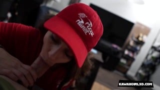 Pizza Planet Deliver Girl Works Rough For Her Tip.