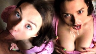 Pov. Slobbering Suck So He Semen On My Face. Big Cumshot And Charming Girl With Huge Natural Tits.