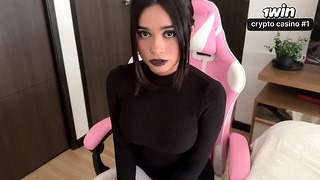 My goth classmate with the big ass is making one of my fantasies come true
